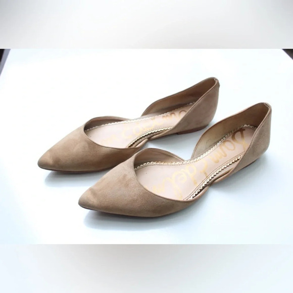 Sam Edelman Cream Flats with Pointed Toe and Metallic Accent - Picture 3 of 11
